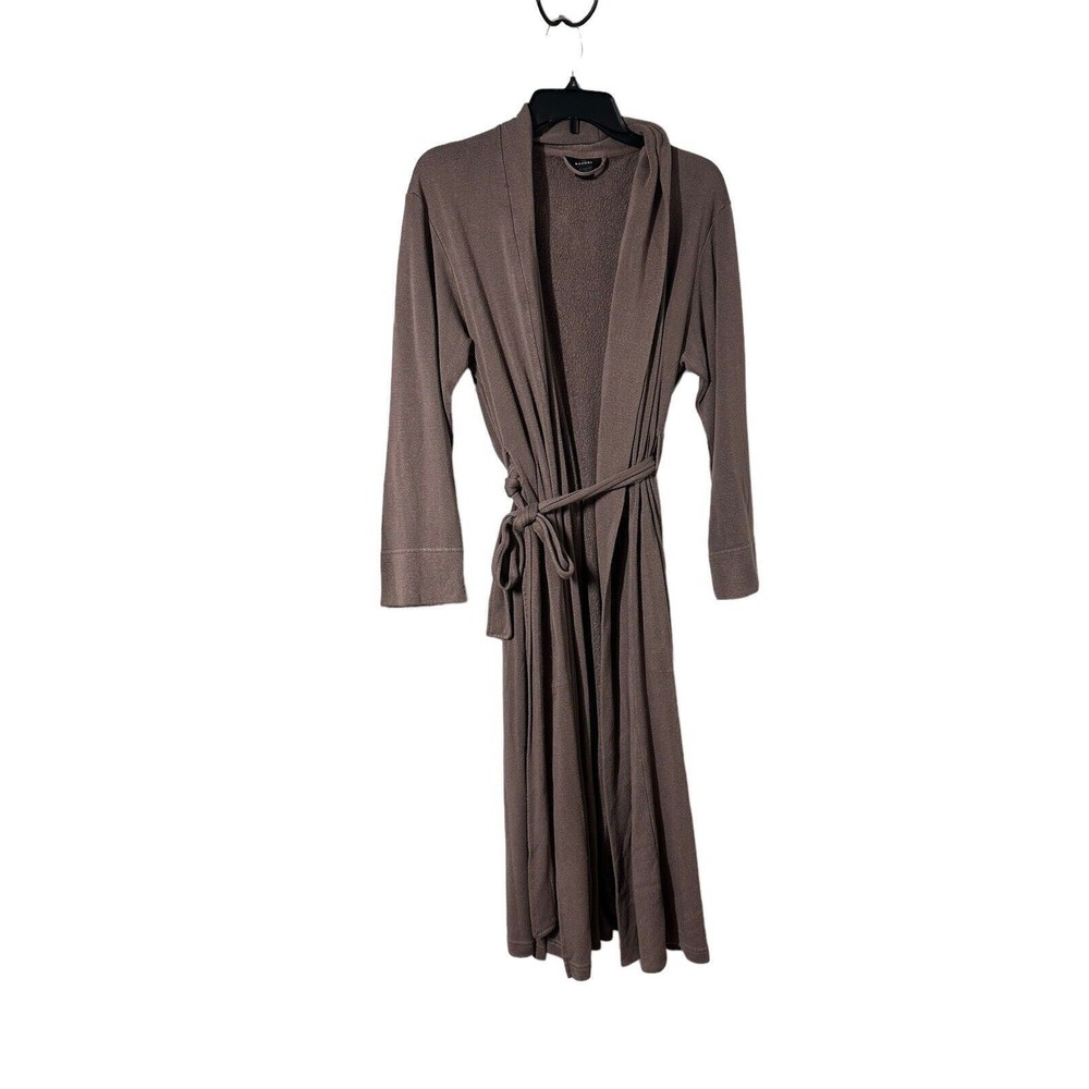 Natori Long Sleeve Belted Wrap Robe with Pockets Brown Women's Size Large